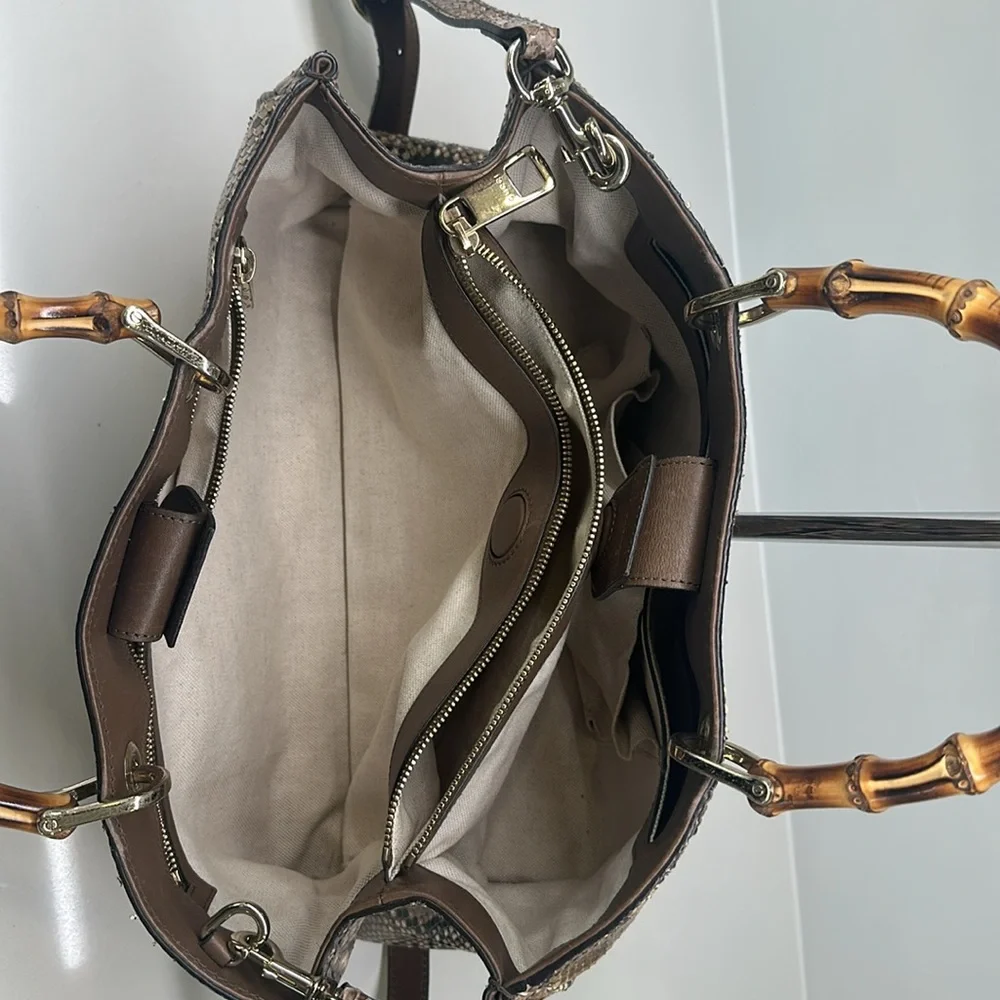 gucci python medium bamboo shopper - Picture 6 of 11